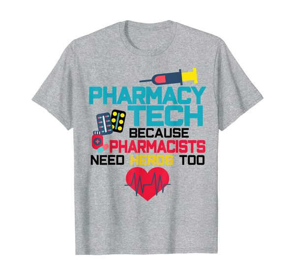 

pharmacy tech technician need heros too funny t-shirt gift, White;black