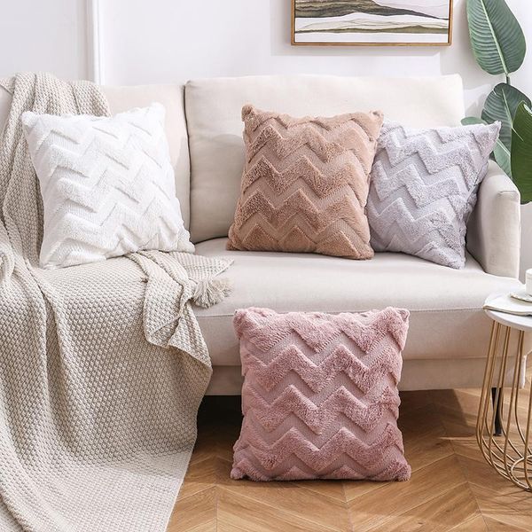 

cushion/decorative pillow zerolife soft plush pillowcase 45x45cm wavy cushion cover fluff fluffy for sofa living room throw home decoration