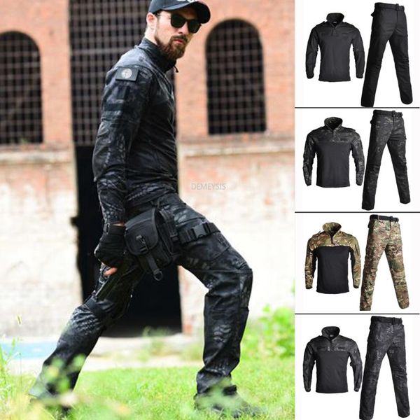 

uniform tactical camouflage hunting suits paintball sniper combat shirt + pants cs game clothes, Camo