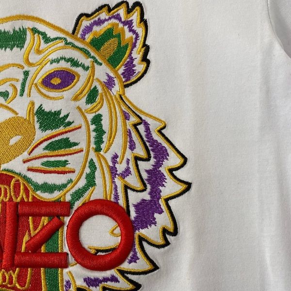 

2021 new k tiger head red letter embroidery couple t-shirt1, White;black