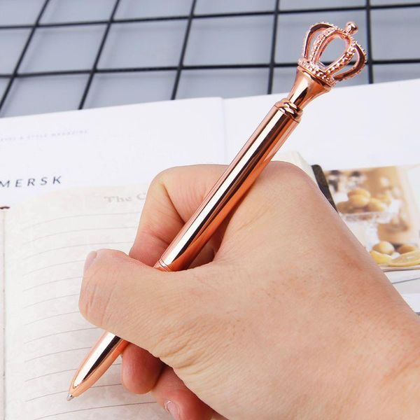 

ballpoint pens exquisite shining crown pen crystal diamond writing tool office supplies student stationery, Blue;orange