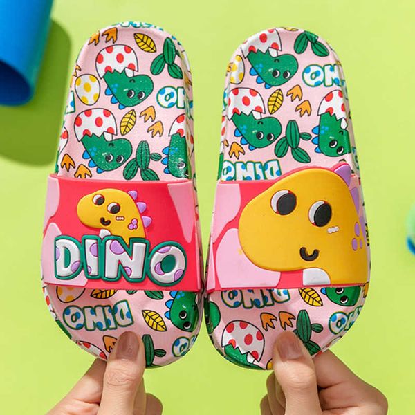 

cute summer shoes kids slippers for girls boys printed slides home outdoor beach children slippers soft sole arrivals 210713, Black;grey