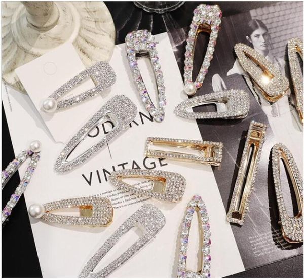 

1-1pearls hairpin set stylish acetate plate hair clips mix different bb clip sweet fashion designer women woman hai, Golden;silver