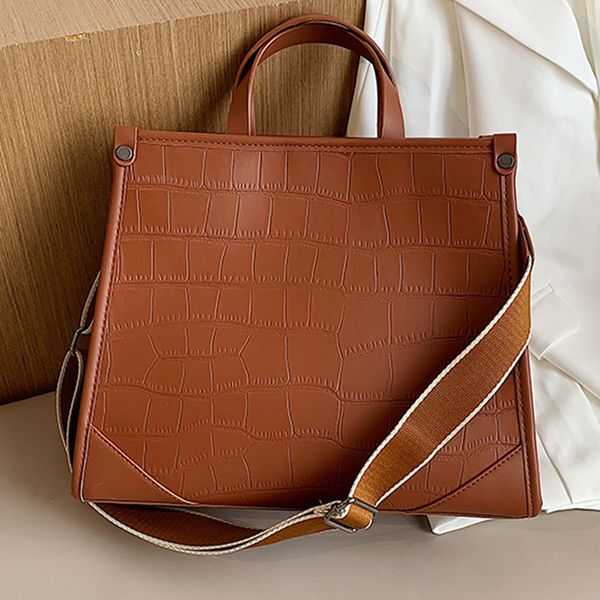

fashion crocodile pattern leather shoulder bags for women large capacity totes bag designer handbags crossbody bag 210302