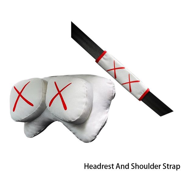 

seat cushions accessories car pillow easy clean shoulder strap comfortable short plush travel home soft headrest auto interior stuffed offic