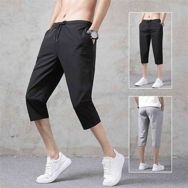 

men's summer shorts thin pants casual 7-point fashion sports ice silk quick dry 210716, White;black