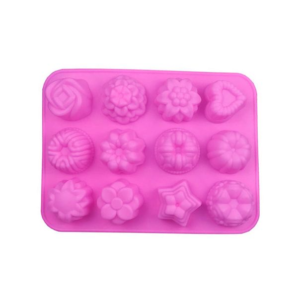 

fondant cake moulds, mini flower mold clay pink non-stick silicone for cake 1221535