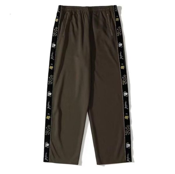 

2021 21ss new japan hip hop men women kapital tokyo limit zip gold embroidered ribbon sweatpants trousers maj8, Black