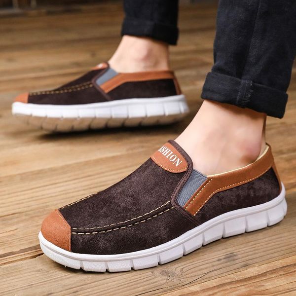 

dress shoes men casual 2021 summer canvas breathable walking chaussure homme, Black