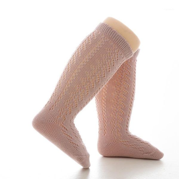 

socks ins baby knee high long girl boy hollow floor sock spring summer infant candy color soft toddler fashion, Pink;yellow