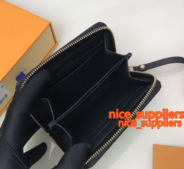 

for black famous women card holder mini wallets 11cm short single zipper genuine leather wallets with dust bag purses with box cx#146, Red;black