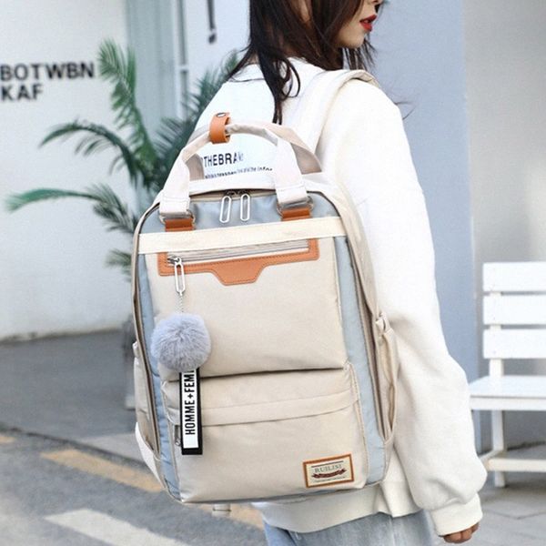 

fashionable lady womens waterproof nylon school backpack all match style multifuction trvel college bags for girls d4kb#