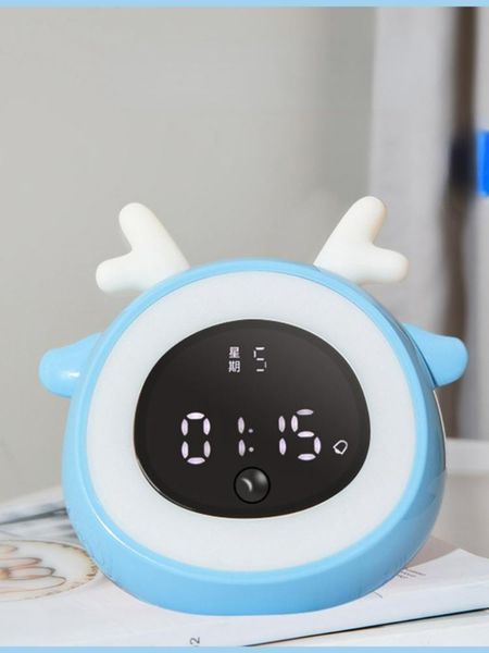 

other clocks & accessories led cute alarm clock wake up digital usb night lights silent snooze kids modern temperature zegary desk decor bs5