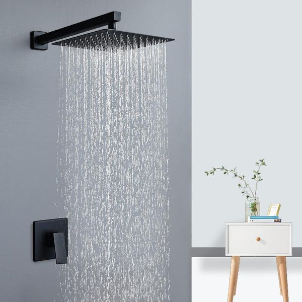 

bathroom shower sets square black faucet set rainfall concealed system bathtub cold and mixer