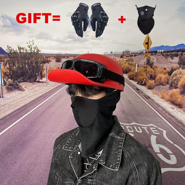 

motorcycle helmets 2 gifts open half face helmet vintage motorbike motocross biker riding scooter chopper for man women