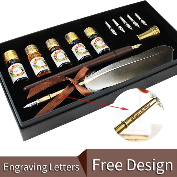 

fountain pens featty wooden dip pen quill stand and ink set calligraphy for cartoon lettering art drawing mapping decorative gifts