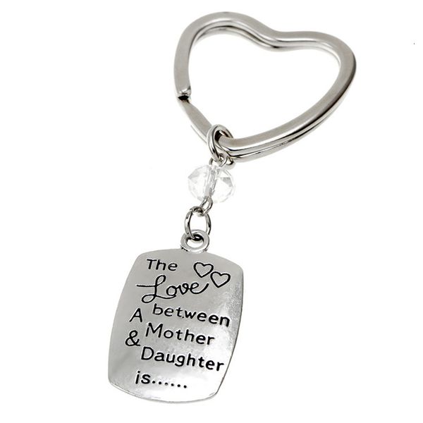 

key chain jewelry mother's day gift daughter peach heart metal, Silver