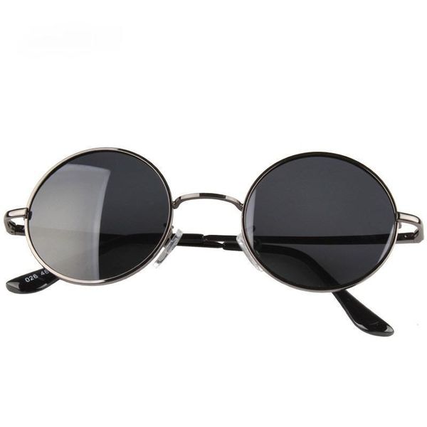 

retro gepolariseerde ronde zonnebril mannen zwarte klassieke zonnebril vrouwen merk ontwerp reizen metalen frame bril uv40, White;black