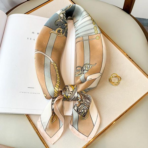 

scarves 2021 silk scarf women print fashion shawl female wraps bandana lady hair band foulard headband hijab neckerchief summer, Blue;gray