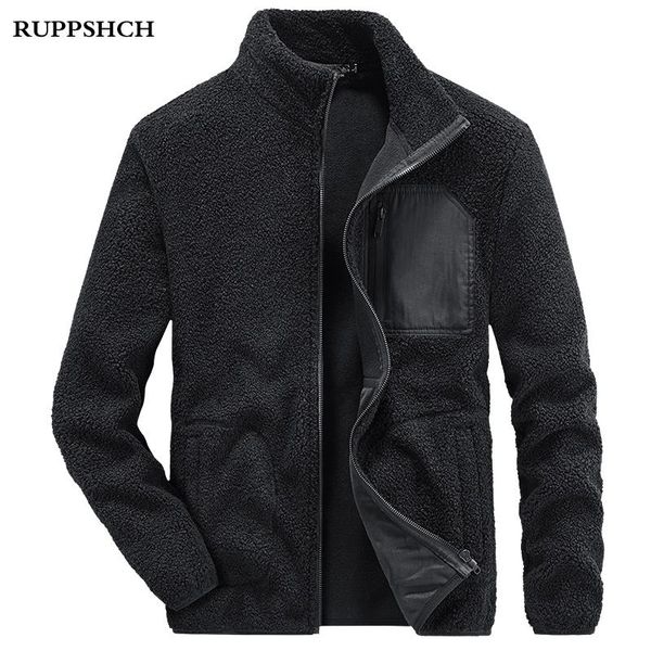 

men's jackets 2021 autumn winter men polar fleece sports jacket thick casual warm plus size m-4xl, Black;brown