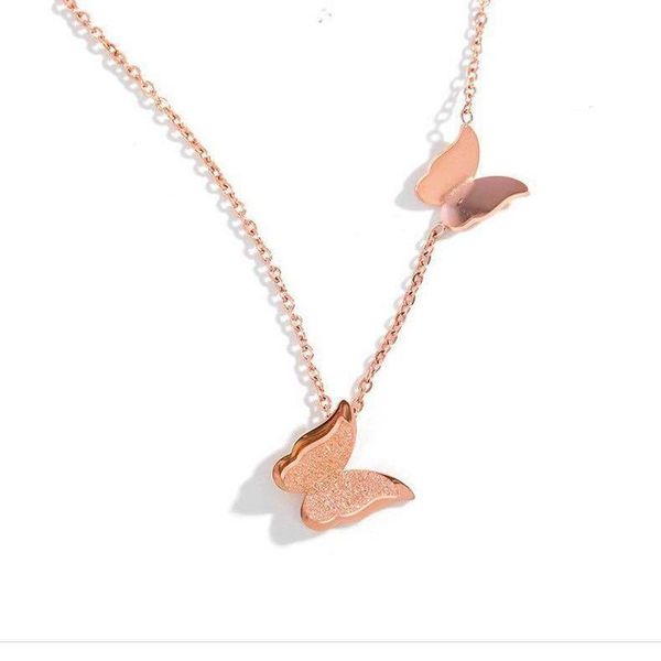 

chains product retro metal gold chain butterfly necklace for women fashion pendant maiden gift, Silver