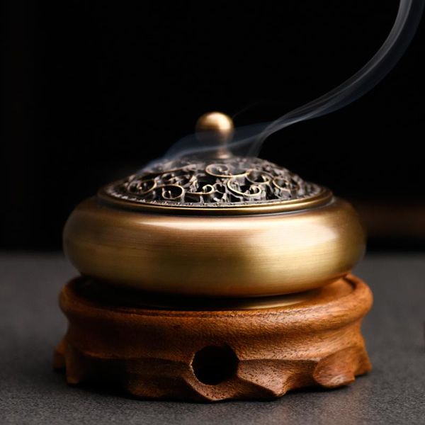 

fragrance lamps indoor copper incense burner natural aroma coil censer holder room home decoration