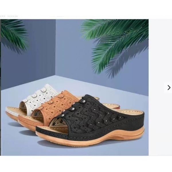 

slippers shoes women sandals women's 2021 summer heel sandalias mujer, Black