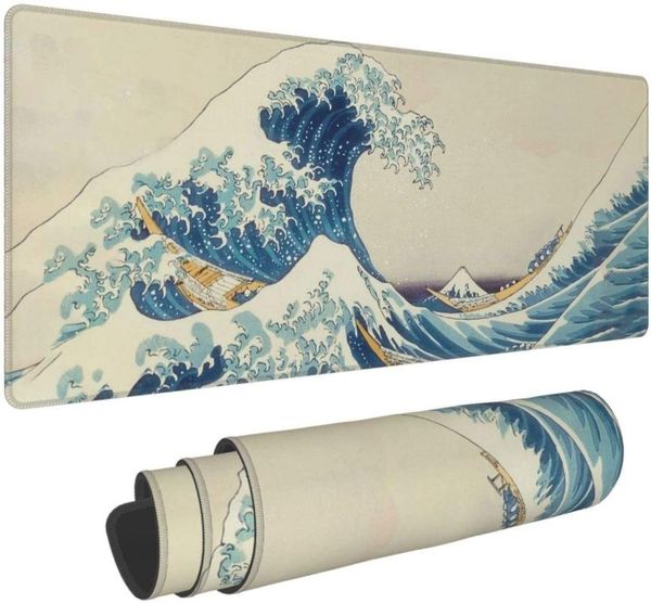 

mouse pads & wrist rests mousepad computer large custom mousepads mat keyboard pad japanese style waves carpet soft office laptop