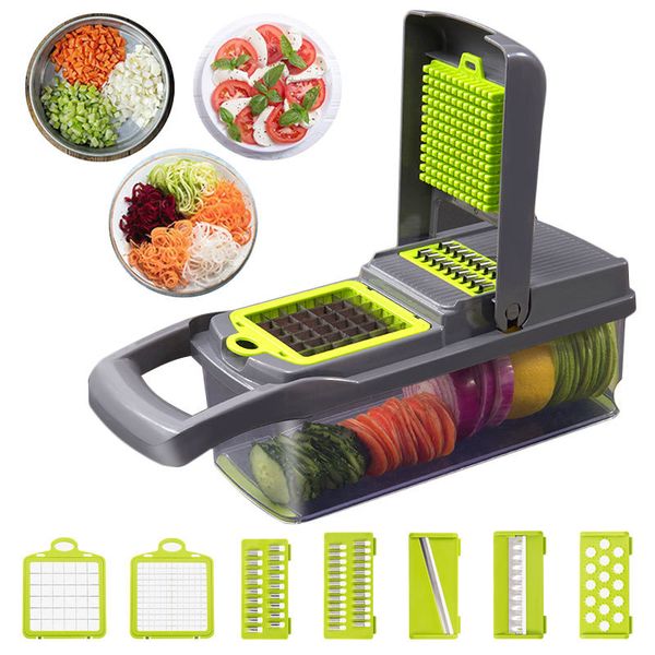 

upgrade multifunctional vegetables cutter kitchen gadgets garlic pressure steel blade potatoes skull cartridge rubber kitchen accessories