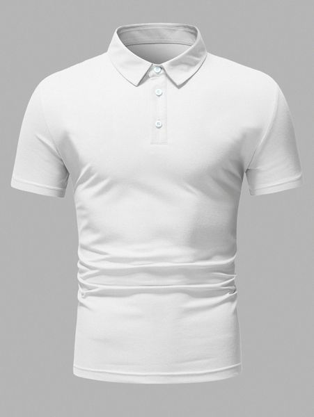 

men solid half button polo shirt z0xm#, White;black