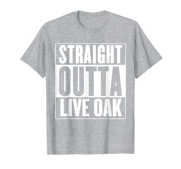 

straight outta live oak t-shirt, White;black
