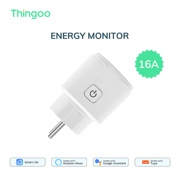 

smart power plugs energy monitor voice remote control tuya wifi plug eu 16a socket compatible with alexa and google assistant