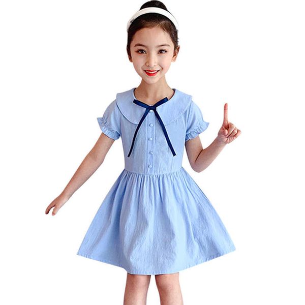 

dress for girls solid color girl summer kids casual style costume 6 8 10 12 14 210528, Red;yellow