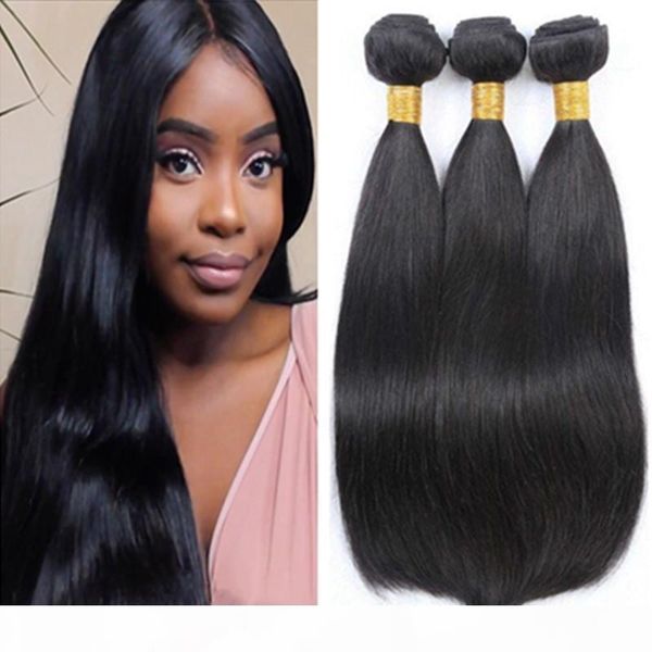 

factory wholesale 9a brazilian human weave bundles natural black color straight weave wefts with no tangle good hair, Black;brown