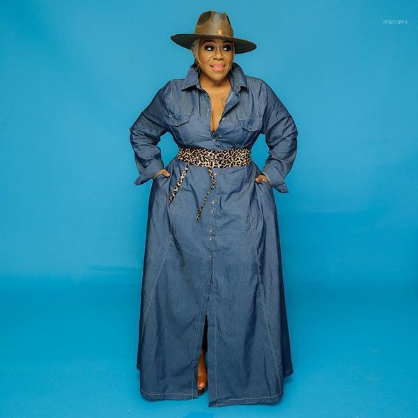 

women's jackets 2021 est winter women clotheslong denim coat casual plus size one-piece solid floor-length dresses, Black;brown
