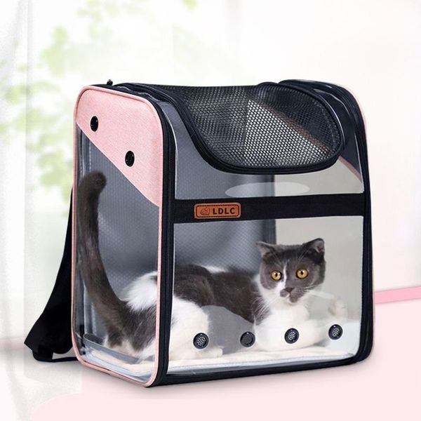 

cat carriers,crates & houses dog supplies pet backpack pvc space bag transparent breathable out portable folding