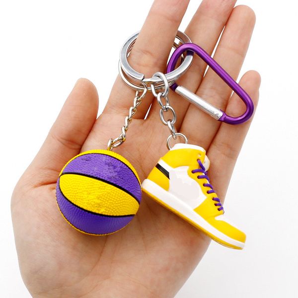 

explosive shoe model keychain bag pendant 3d stereo mini basketball shoes jewelry creative personality ornaments 5 colours, Silver