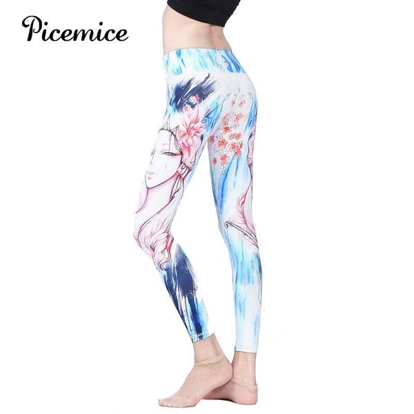 

yoga outfits picemice colorful sport pants high waist printing breathe quick dry pilates running tights leggings, White;red