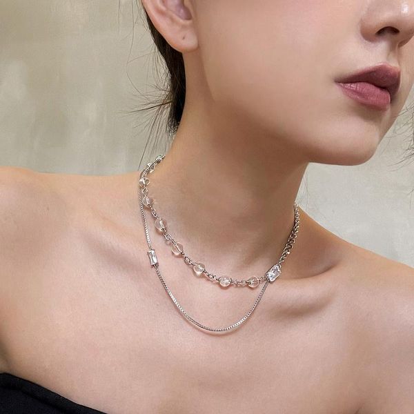 

chokers timeless wonder fancy zirconia clear stone choker necklace women jewelry punk ins designer party sweet gift egirl emo kpop 1432, Golden;silver