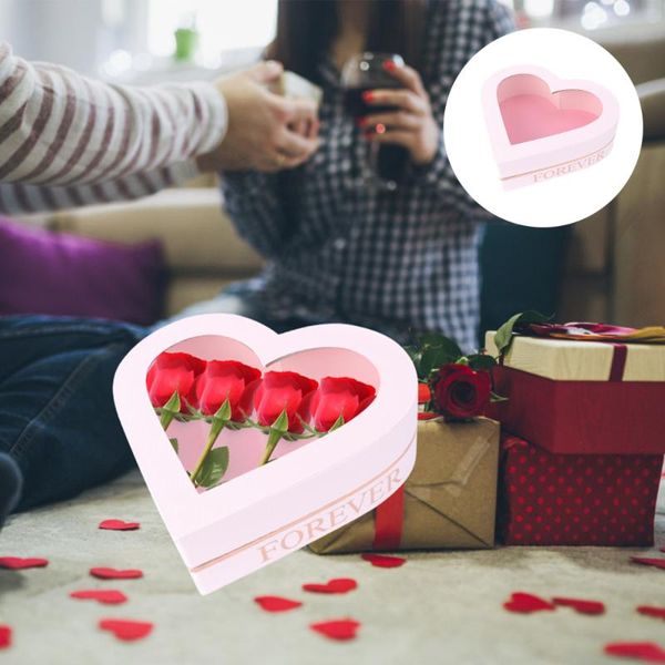 

1pc creative heart shaped treat box present storage box decorative container