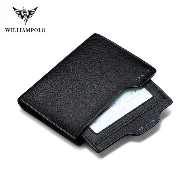 

wallets williampolo men wallet mens slim holder bifold genuine leather multi card case slots cowhide, Red;black