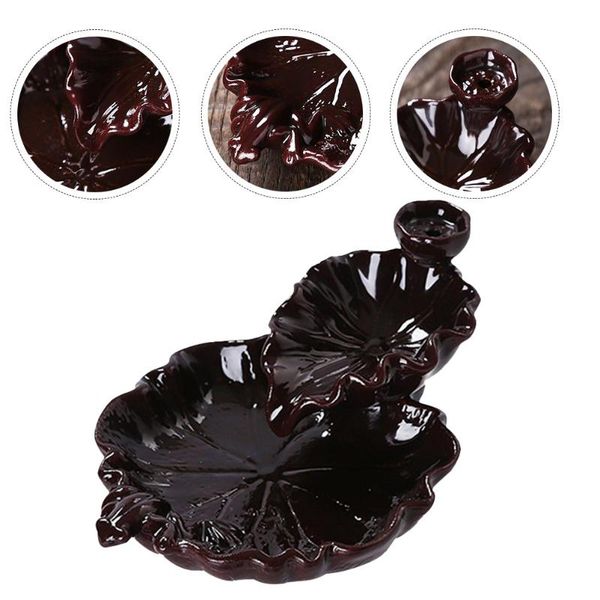 

fragrance lamps 1pc exquisite ceramic craft incense holder lotus leaf shaped base