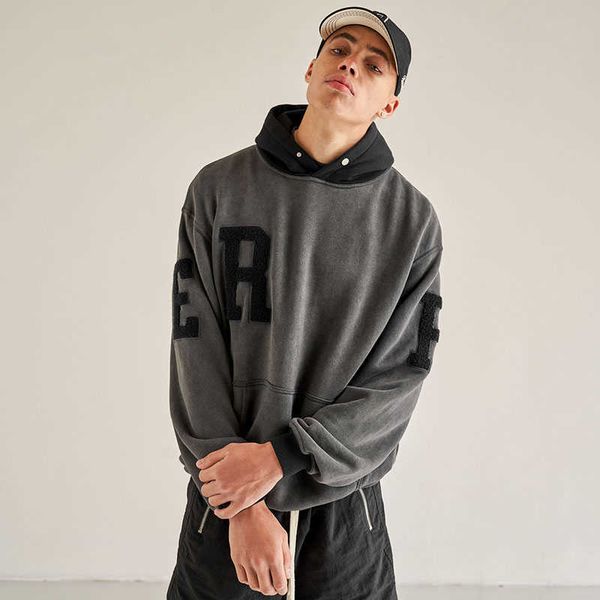 

cotton hoodie for men and women, embroidered letters, hip hop, Black