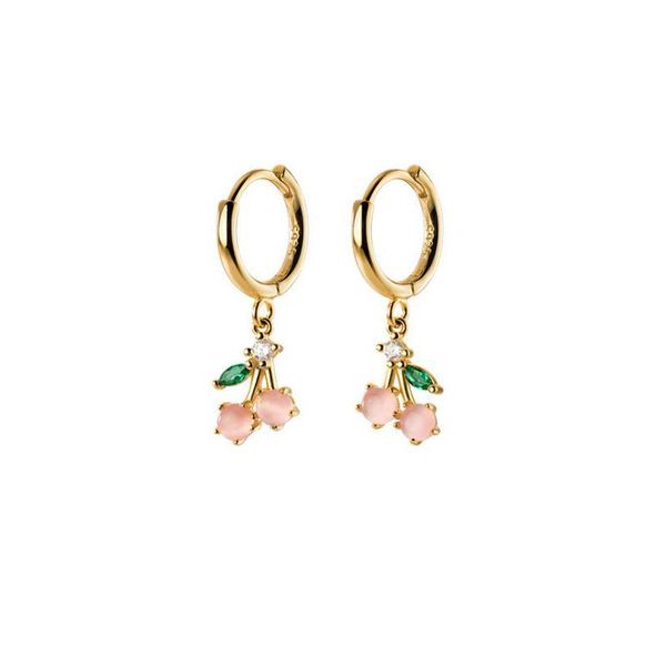 

hoop & huggie silver earrings 100% 925 sterling with stone, Golden;silver