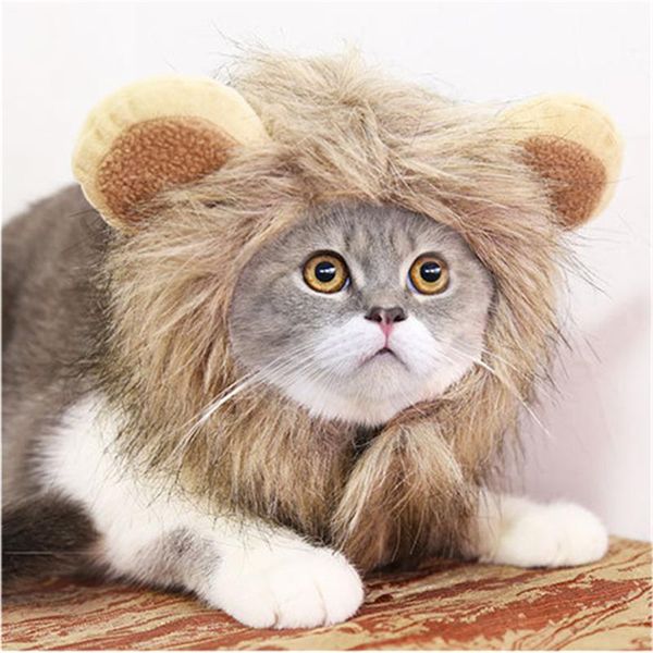 

cat costumes funny hat decorate cute lion headgear pet caps adjustable in winter lovely hats for halloween birthday rabbits
