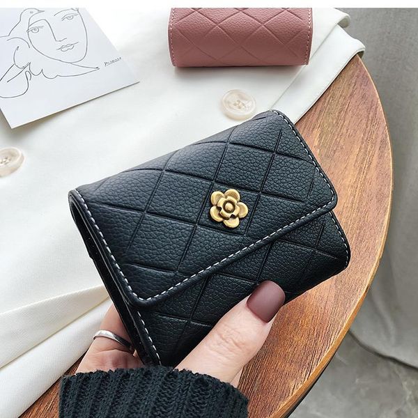 

card holders 2021 spring and autumn women wallet leather wallets pass case purses mobile phone purse female pocard holder keychain, Brown;gray