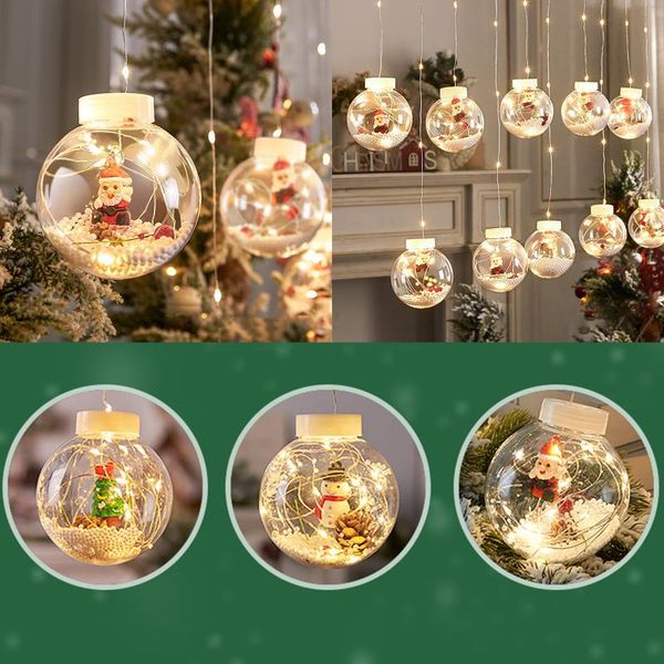 

strings 10pcs led holiday light christmas decoration lamp room decor garland year string lights santa accessories