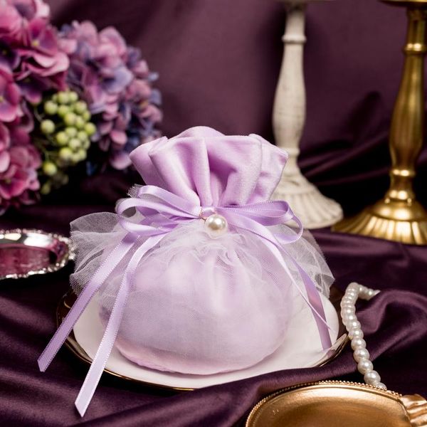 

gift wrap 25pcs romantic purple bags with hand wedding candy box party favors baby shower boxes packaging supplies bag