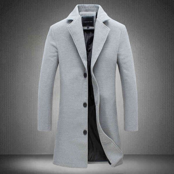 

men's long wool et, busins casual coat, high-grade, solid color, autumn and winter, novel, Tan;black