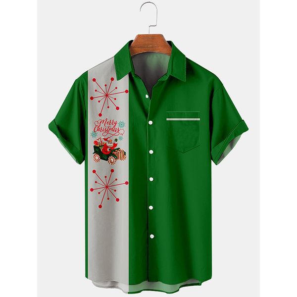

christmas star print hawaiian style men's short-sleeved shirt geometric print party beach daily casual top, White;black